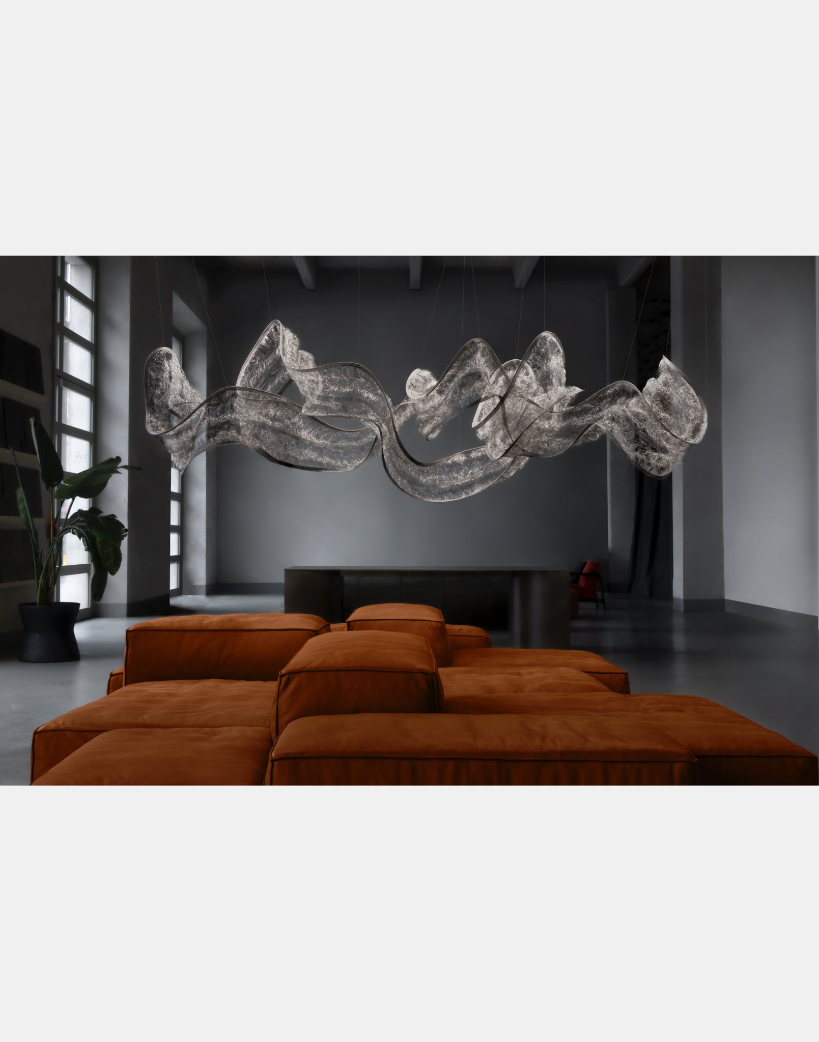 Genesis double linear suspended sculpture