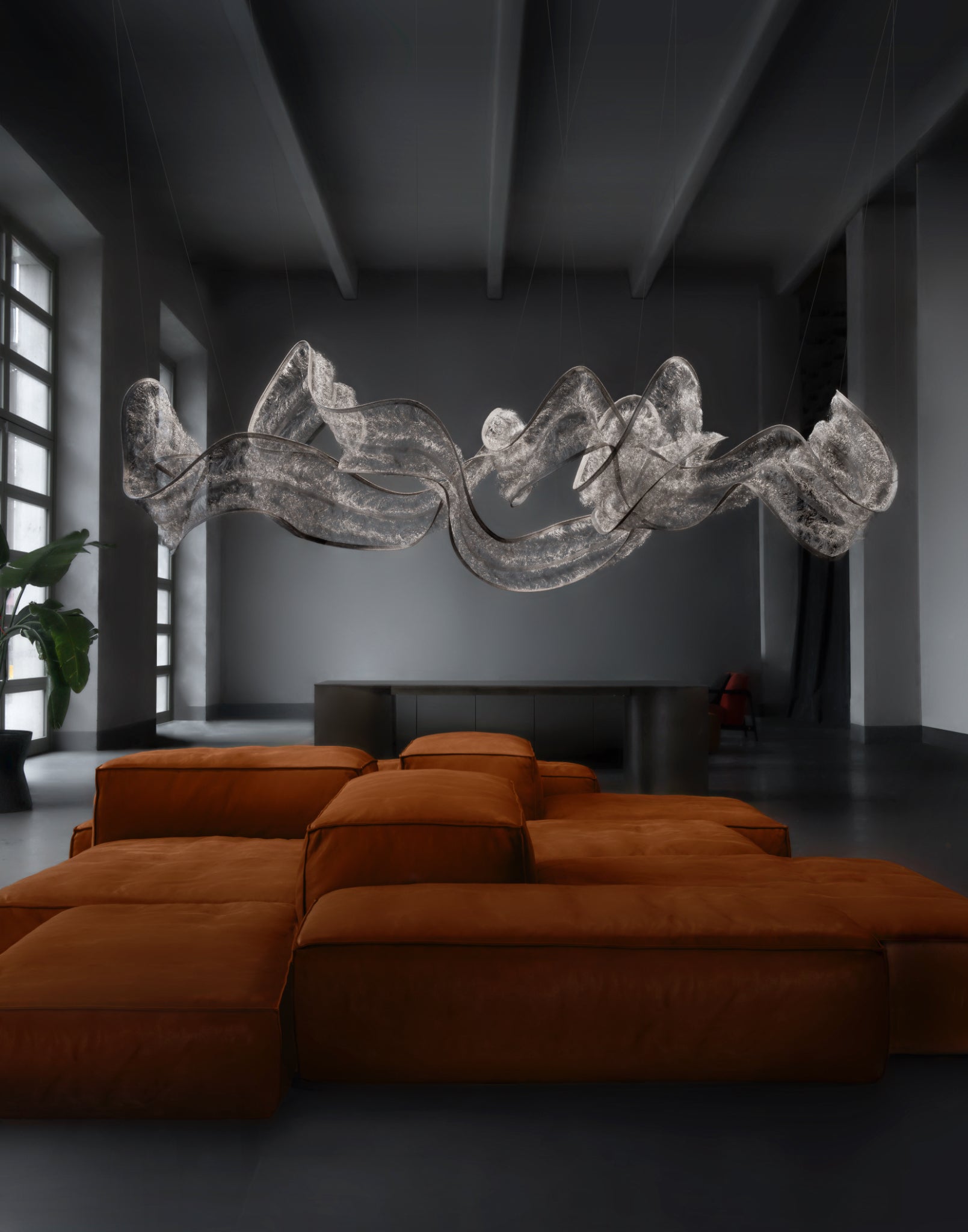 Genesis double linear suspended sculpture 1 | terzani shop