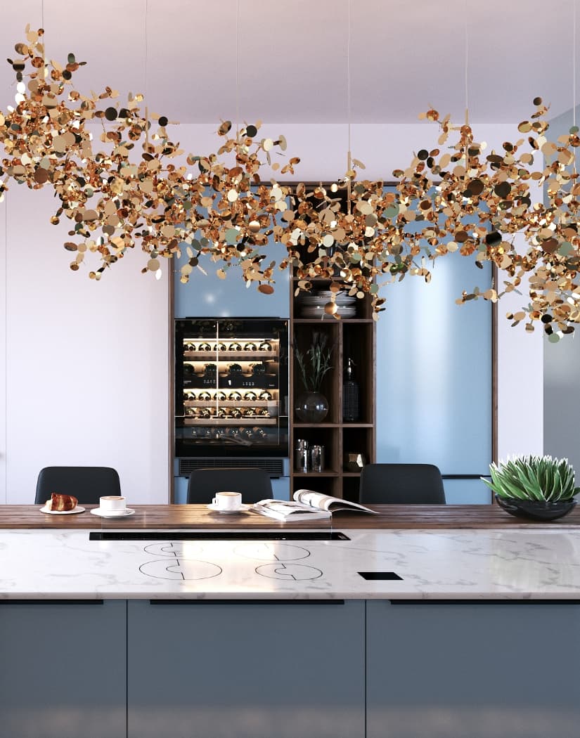 Argent 6 linear multi light pendant 3 | Terzani shop